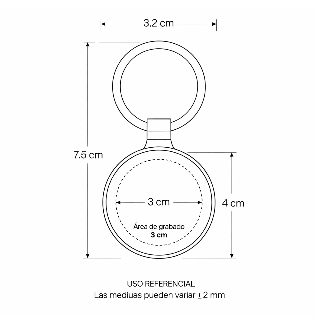 Llavero Redondo Bambú - Imagen 3